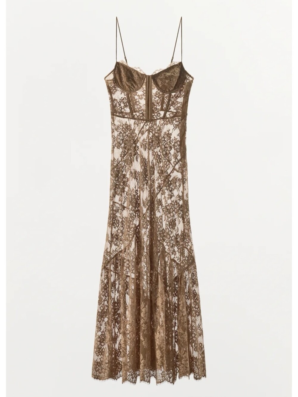 ZARA RING-DETAIL LACE STRAPPY DRESS
